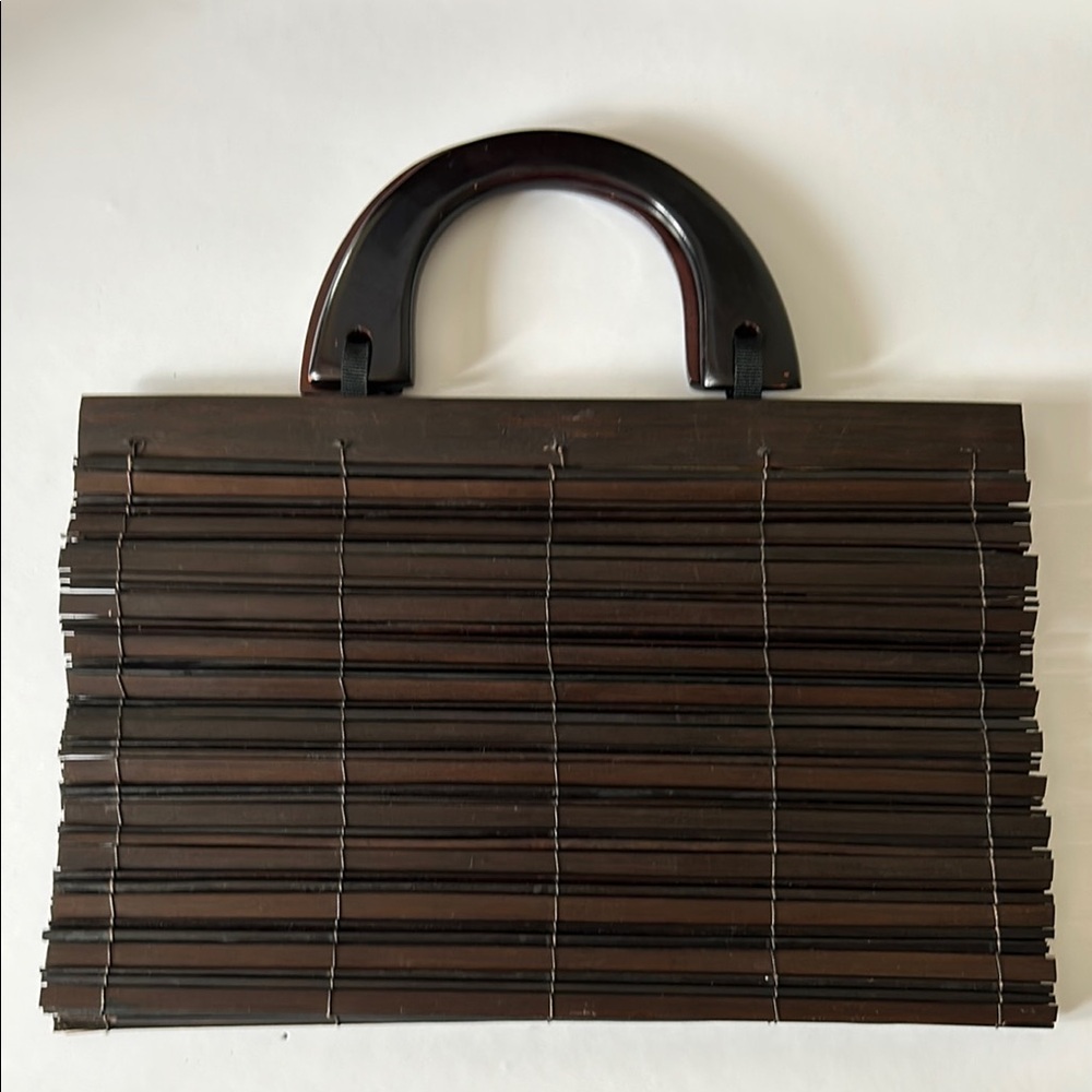 Stylish Brown Bamboo Wooden Clutch